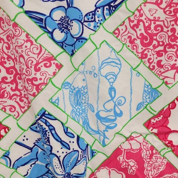 Lilly Pulitzer Jubilee Skirt 12 Multicolor‎ Patch Print A-line Mini Vibrant Fish - Picture 5 of 12